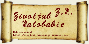 Živoljub Malobabić vizit kartica